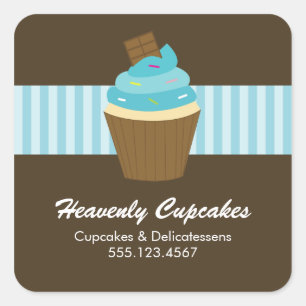 Adesivo Quadrado Cupcake Round Sticker