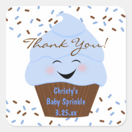 Adesivo Quadrado Cupcake Sprinkles Baby Boy Sticker