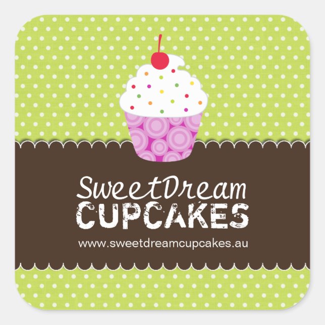 Adesivo Quadrado Cupcakes decorativos (Frente)