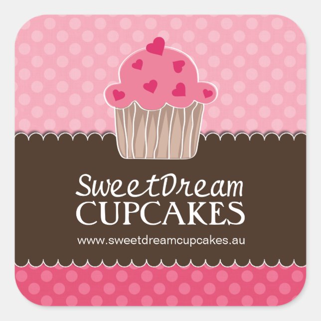 Adesivo Quadrado Cupcakes decorativos (Frente)
