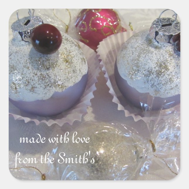 Adesivo Quadrado Cupcakes Elegantes (Frente)
