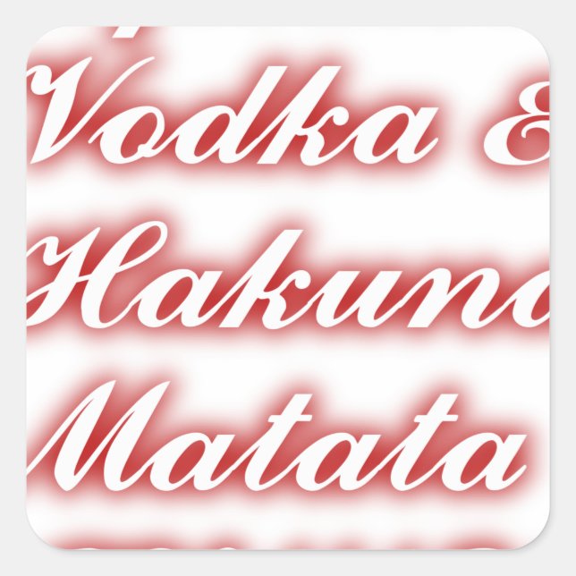 Adesivo Quadrado Cupcakes vermelhos Vodka Hakuna Matata FUNNY. (Frente)