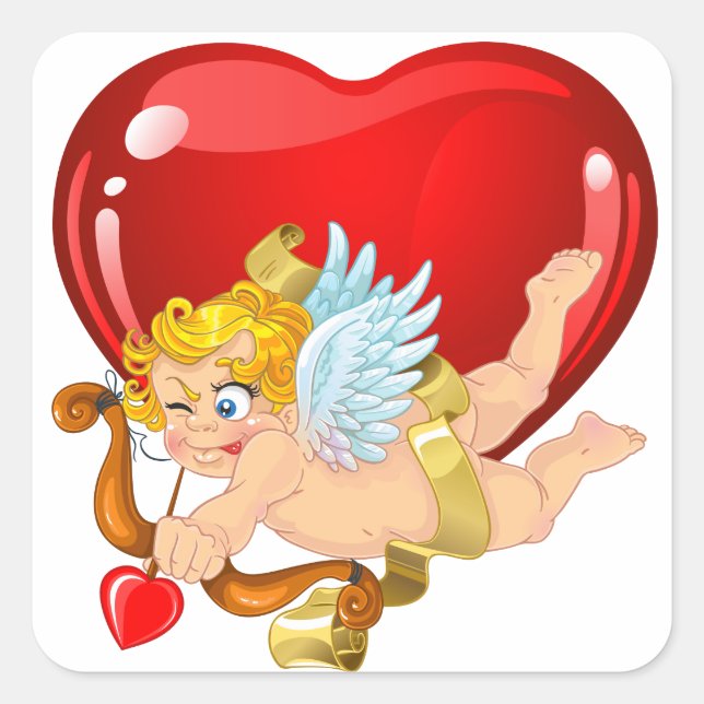 Adesivo Quadrado Cupid Love Sticker - SRF (Frente)