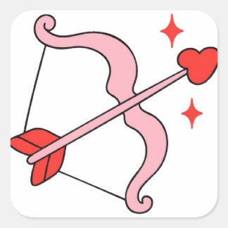 Adesivo Quadrado Cupid’s Bow and Arrow of Love – Cute Valentine Ill