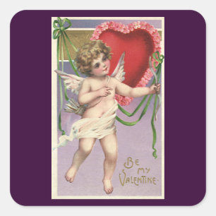 Adesivo Quadrado Cupido do dia dos namorados do Victorian do