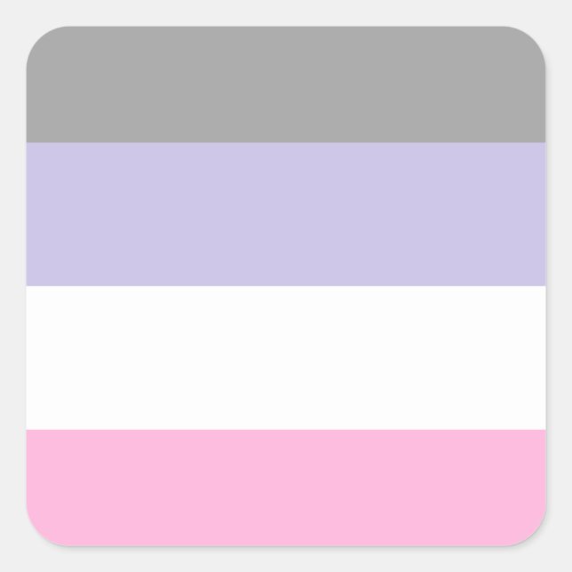 Adesivo Quadrado Cupioromantic Pride Flag  (Frente)