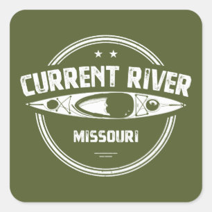 Adesivo Quadrado Current River Missouri Kayaking