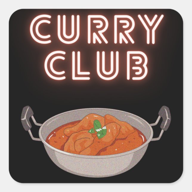 Adesivo Quadrado Curry Club (Frente)
