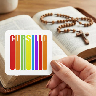 Adesivo Quadrado Cursillo Colorful Elongated Text Christian Faith
