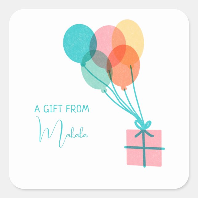 Adesivo Quadrado Curta Simples Moderna Adicionar Seu Nome Dita De (Frente)