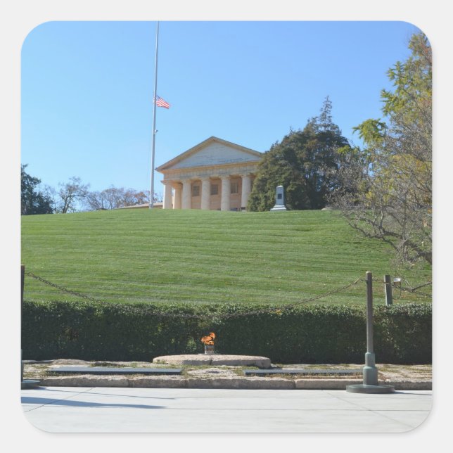 Adesivo Quadrado Curtis-Lee Mansion & JFK Flame (Frente)