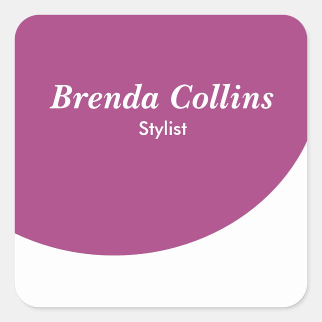 Adesivo Quadrado Curva roxa e branco (Frente)