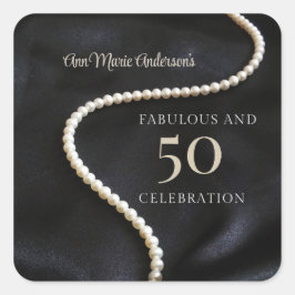 Adesivo Quadrado Custom Black 50 and Fabulous