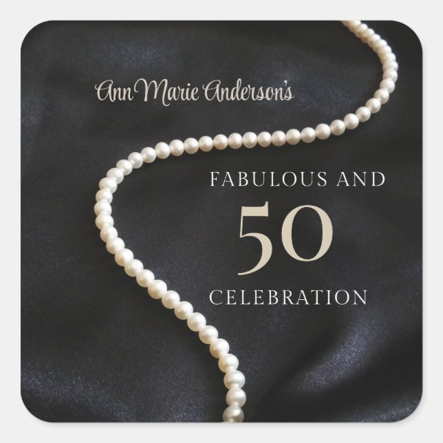 Adesivo Quadrado Custom Black 50 and Fabulous (Frente)