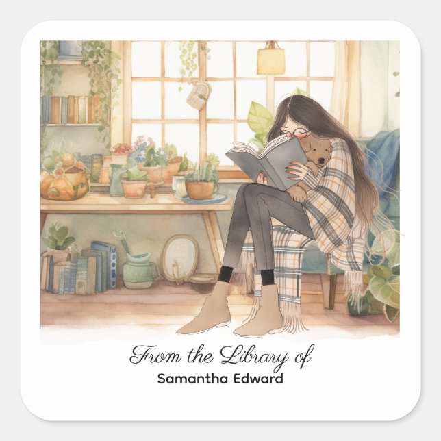 Adesivo Quadrado Custom Book Label (Frente)