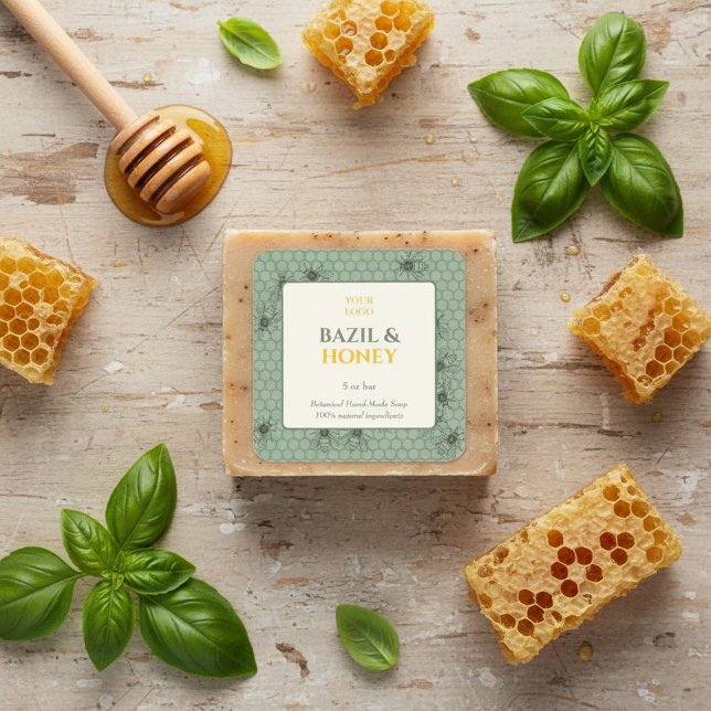 Adesivo Quadrado Custom Business Sticker for Handmade Soap (Criador carregado)