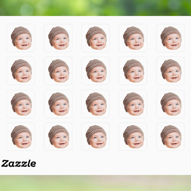 Adesivo Quadrado Custom Face Stickers Personalized Face Photo (Criador carregado)