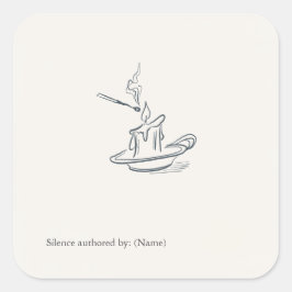 Adesivo Quadrado Custom Introvert Gift Minimalist Line Art