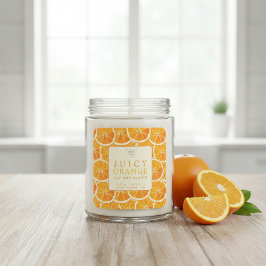 Adesivo Quadrado Custom Juicy Orange Candle Label