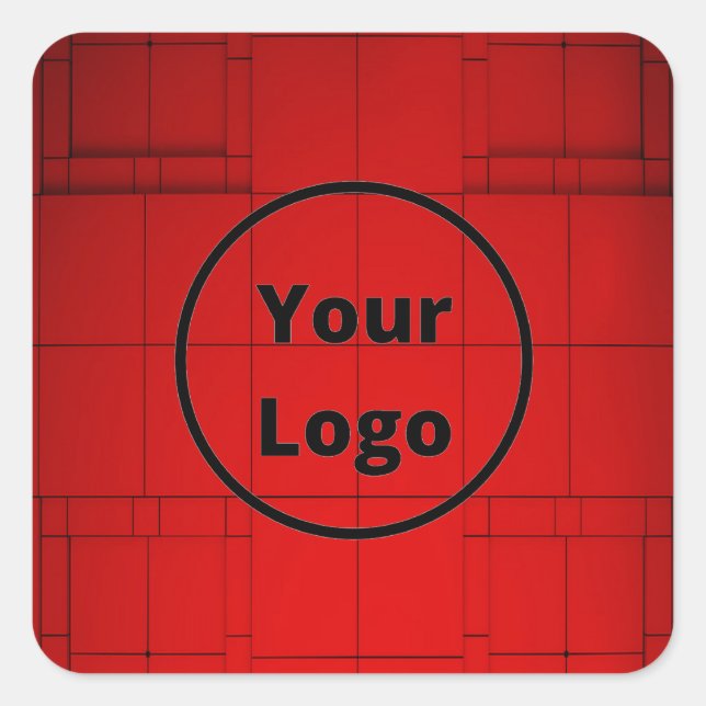 Adesivo Quadrado Custom logo red abstract architecture steps (Frente)