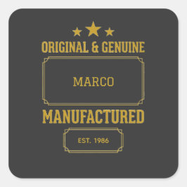 Adesivo Quadrado Custom Original & Genuine Birthday