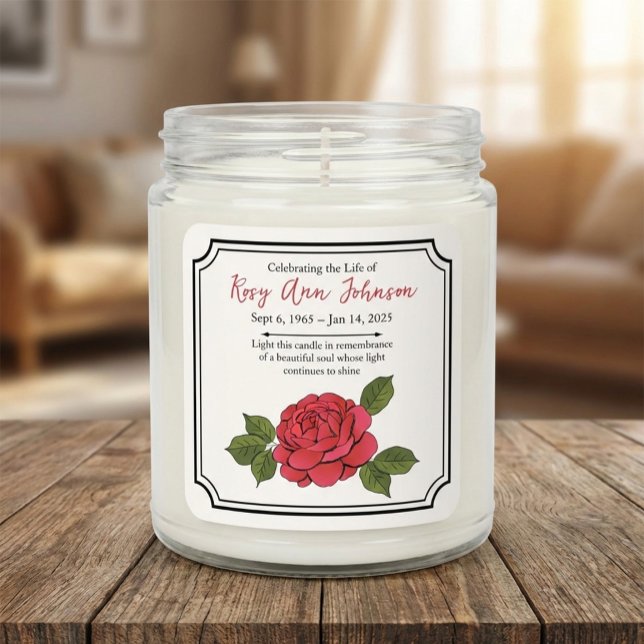 Adesivo Quadrado Custom Peony Remembrance Candle Sticker (Criador carregado)