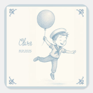 Adesivo Quadrado Custom personalized baby boy name 