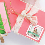 Adesivo Quadrado Custom Photo & Name Gift Identifier Candy Cane<br><div class="desc">Make your presents and gifts super easy to find with our fun custom photo and name gift identifier sticker. Place this sticker on your gifts to easily identify who the gift is for. Our design features a single photo layout to display a photo. Customize with the name displayed on the...</div>