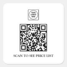 Custom QR Code Logo Sticker Business Menu 
