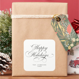 Adesivo Quadrado Custom Simple Elegant Script Christmas Holiday