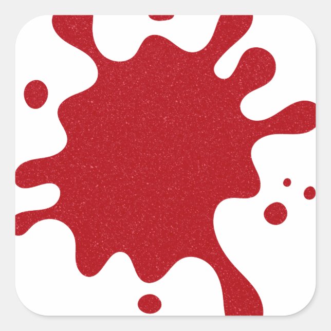 Adesivo Quadrado Custom Tomato Red Splatter Stickers (White Base) (Frente)