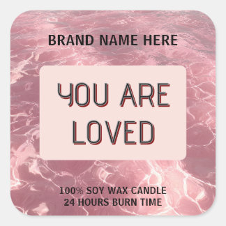 Adesivo Quadrado Custom Valentine Candle Sticker 'You Are Loved'