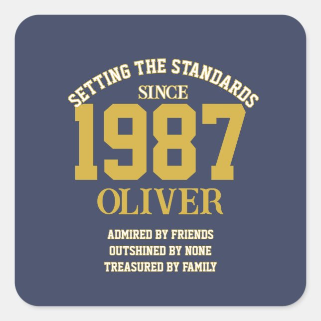 Adesivo Quadrado Customizable Birthday gift (Frente)