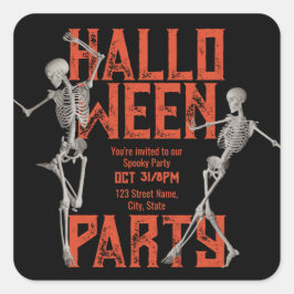 Adesivo Quadrado Customizable Halloween Dance Party