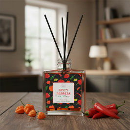 Adesivo Quadrado Customizable Spicy Peppers Reed Diffuser Label