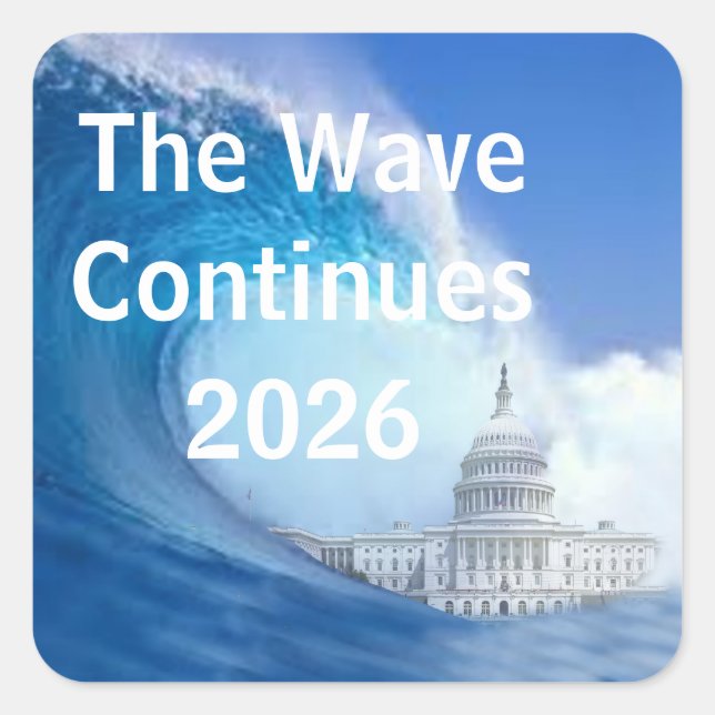 Adesivo Quadrado Customize Blue Wave Election 2026 (Frente)