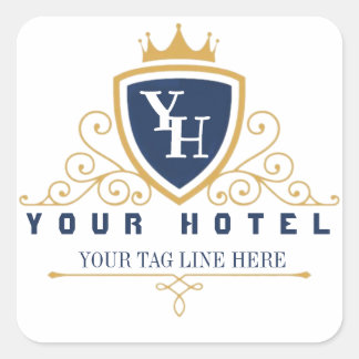 Adesivo Quadrado Customize Luxury hotel business company restaurant