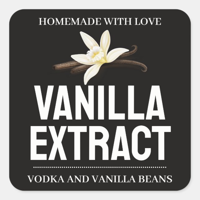 Adesivo Quadrado Customize Vanilla Extract label ZVEG_101_01sq (Frente)