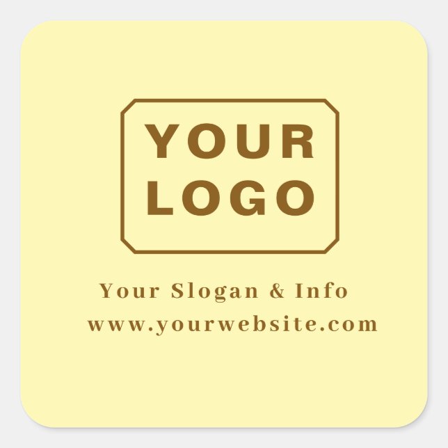 Adesivo Quadrado Customized Your Logo Stylish Minimal Business logo (Frente)