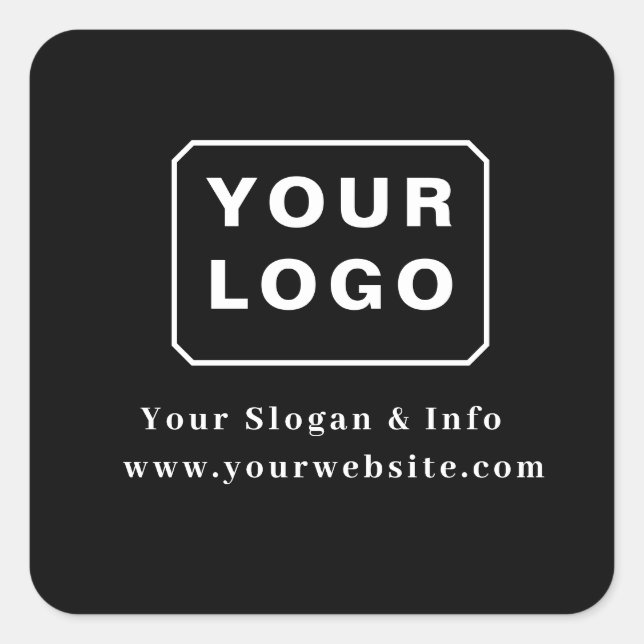 Adesivo Quadrado Customized Your Logo Stylish Minimal Business logo (Frente)