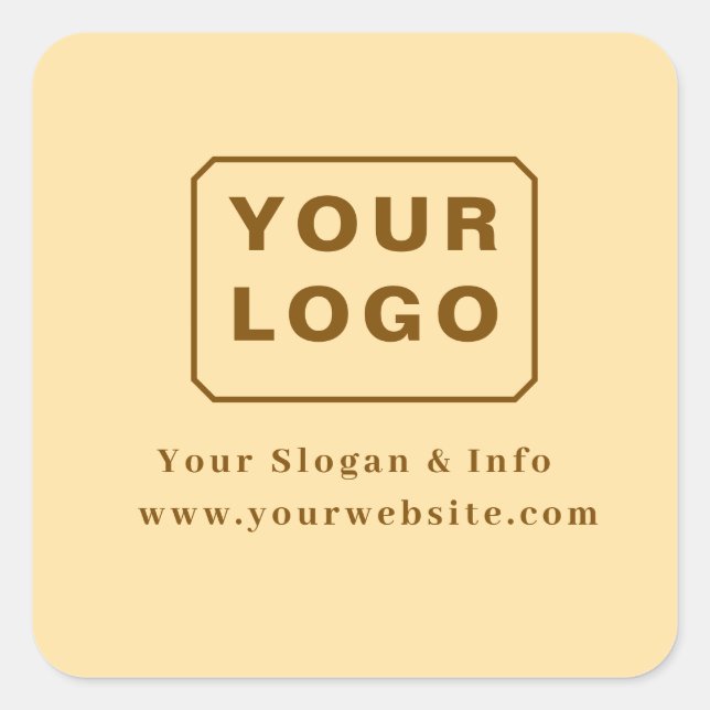 Adesivo Quadrado Customized Your Logo Stylish Minimal Business logo (Frente)