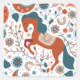 Adesivo Quadrado Cuta de Cavalo Escandinavo