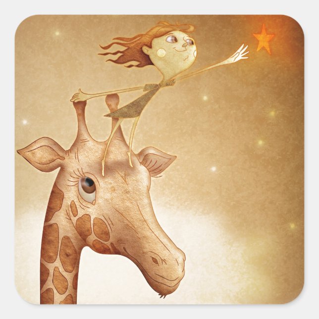 Adesivo Quadrado Cute and imaginative illustration (Frente)