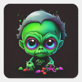 Adesivo Quadrado Cute Baby Zombie