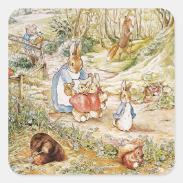 Adesivo Quadrado Cute Beatrix Potter Peter e Amigos