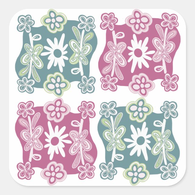 Adesivo Quadrado Cute Bohemfloral Style (Frente)