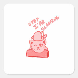 Adesivo Quadrado Cute cat sleeping 