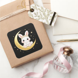 Adesivo Quadrado Cute Celestial Easter Bunny Square Sticker