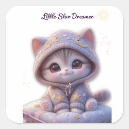 Adesivo Quadrado Cute Cosmic Cat Sticker