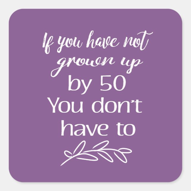 Adesivo Quadrado Cute criado por 50 50º Presente de Aniversário por (Frente)